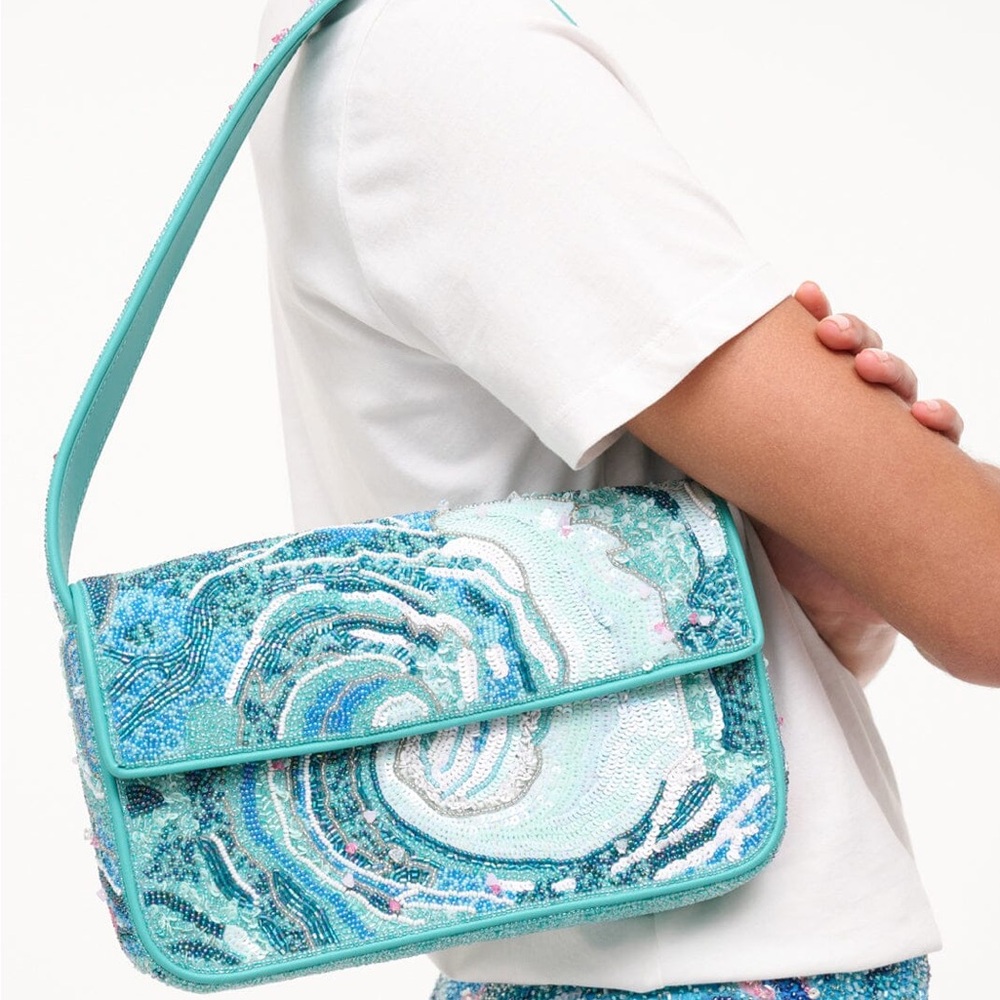 STAUD BEADED TOMMY BAG VIRAL TIDAL WAVE - Picture 8 of 12